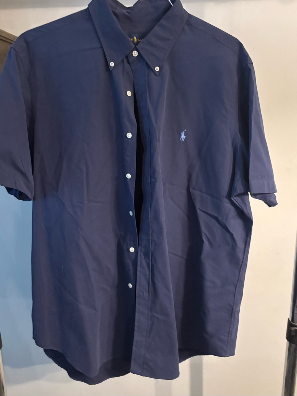 Polo by Ralph Lauren Navy Short-Sleeve Button-Down Shirt men’s size XL